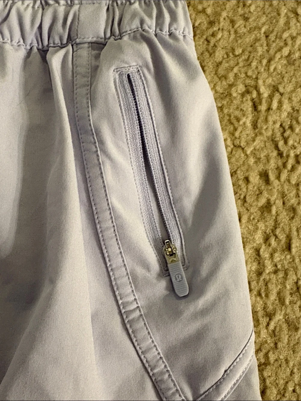 lululemon athletica Lavender Athletic Shorts with Zip Pocket